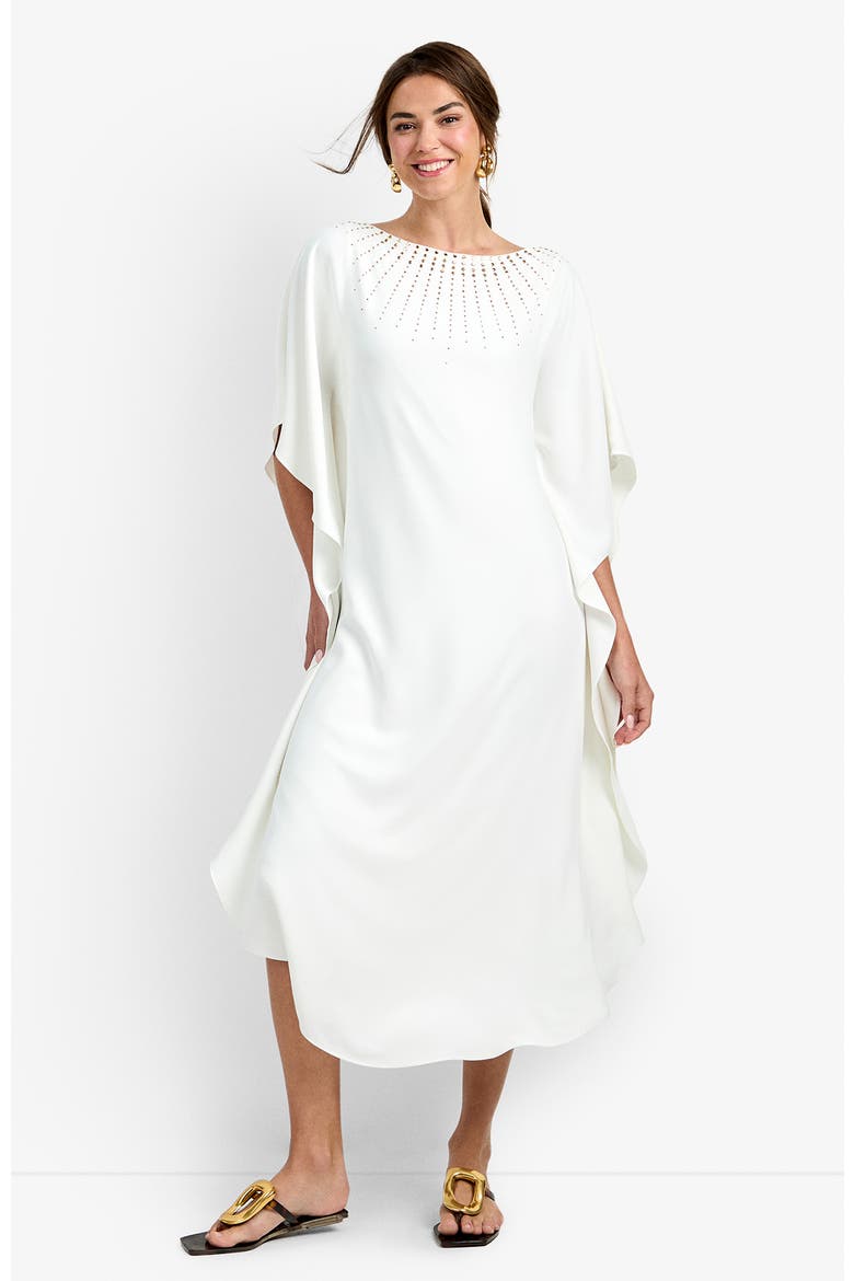 Neena Rhinestone Caftan Dress, Main, color, Whitewash