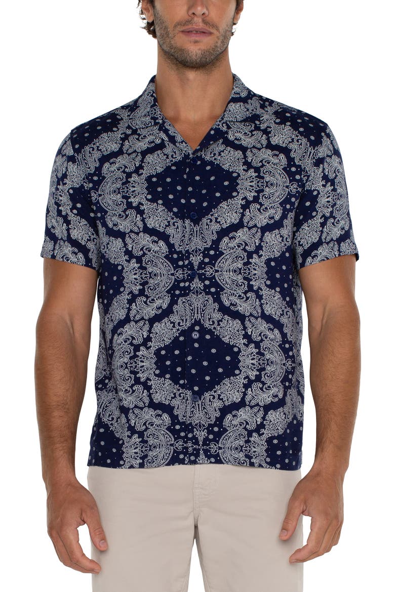 Paisley Camp Shirt, Main, color, ECLPSE
