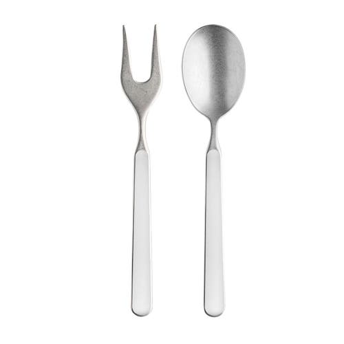 Mepra Fantasia Pewter Serving Set In White