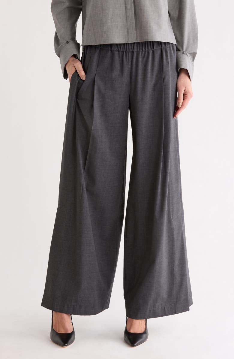 TWP Eva Wide Leg Pull-On Pants, Main, color, Dark Charcoal