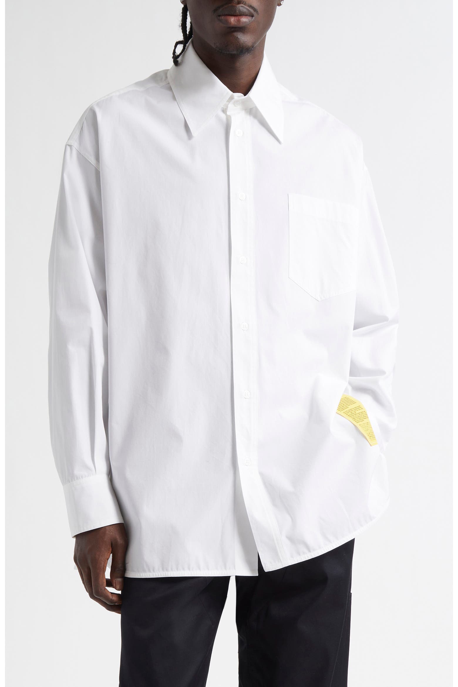 Good Status Labels MM6 Maison Margiela Numeric Motif Label Button-Up Shirt (Men) | Nordstrom