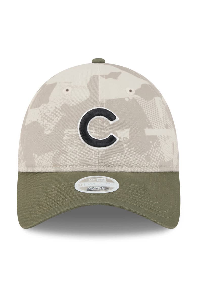New Era Women's New Era Light Beige/Olive Chicago Cubs 2025 Armed Forces Day 9TWENTY Adjustable Hat, Alternate, color, Light Beige