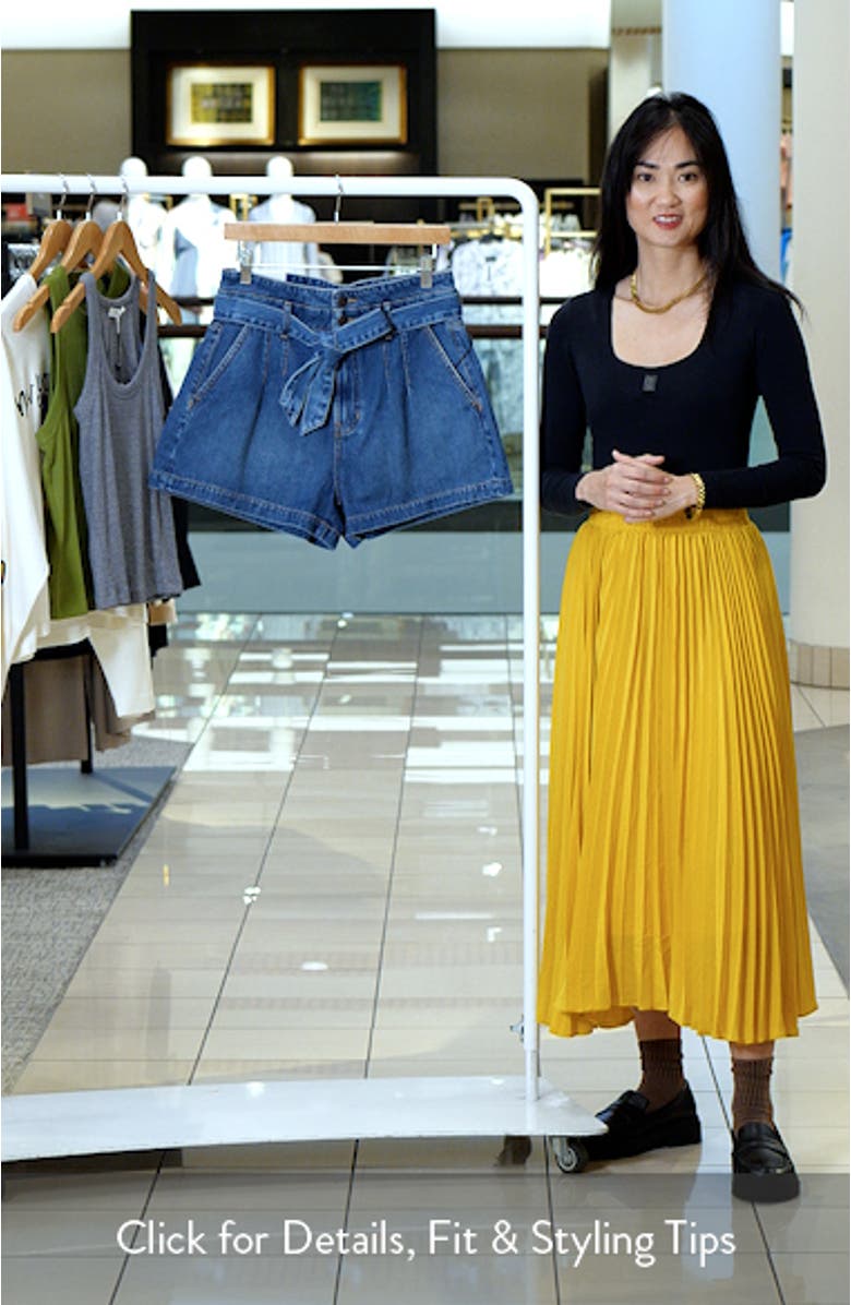 Jaylen Tie Waist Denim Shorts, sales video thumbnail