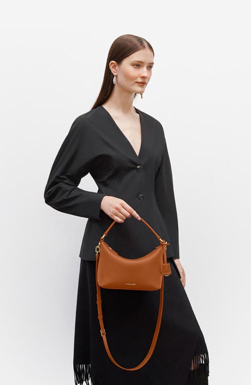 Maison De Sabre Maison De Sabré Small Leather Soft Hobo In Pecan Brown