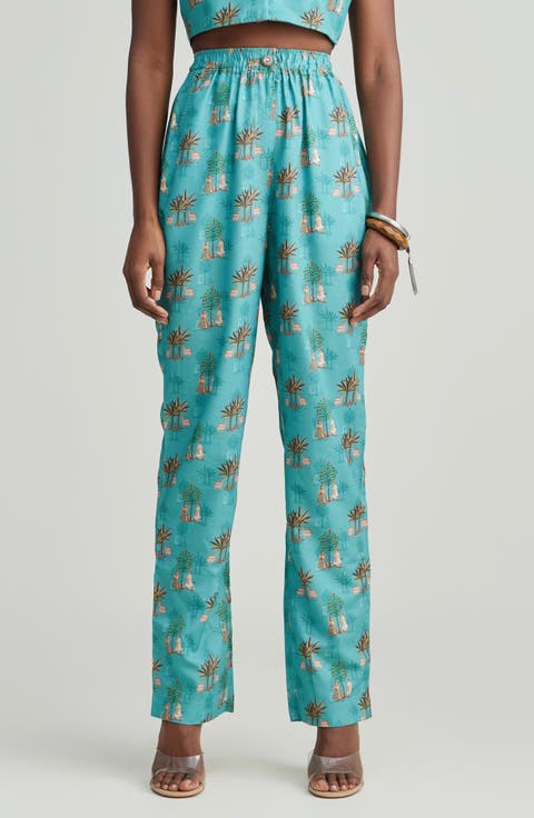 Print Straight Leg Pants