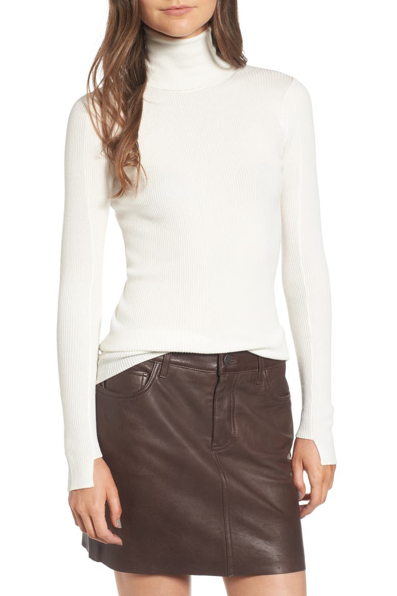 x Something Navy Turtleneck Sweater, Main, color, IVORY