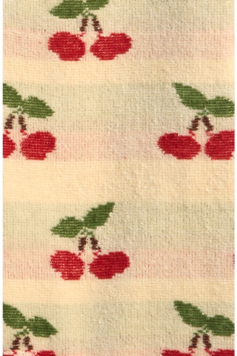 Kids' Cherries Terry Cloth Romper, Alternate, color, CREAM