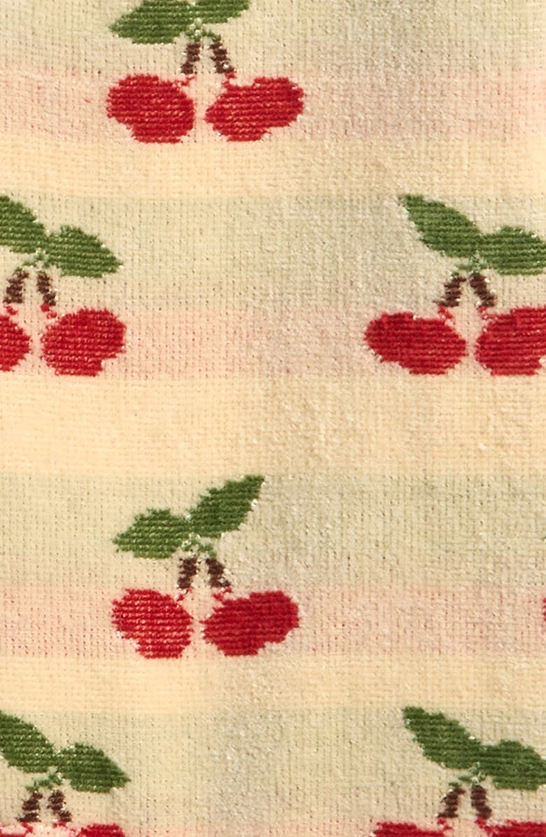 Little Green Radicals Kids' Cherries Terry Cloth Romper, Alternate, color, Cream