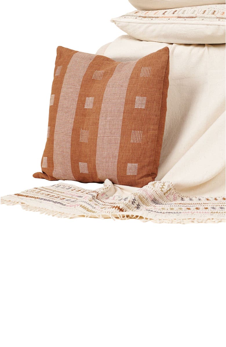 Studio Variously Chokor Nira Organic Cotton Handloom Pillow, Alternate, color, Brown