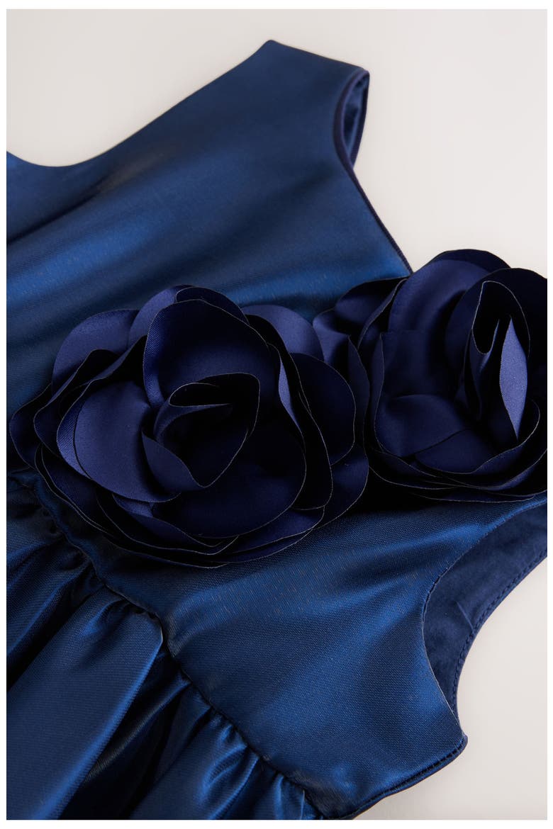 Kids' Floral Satin Party Dress, Alternate, color, BLUE