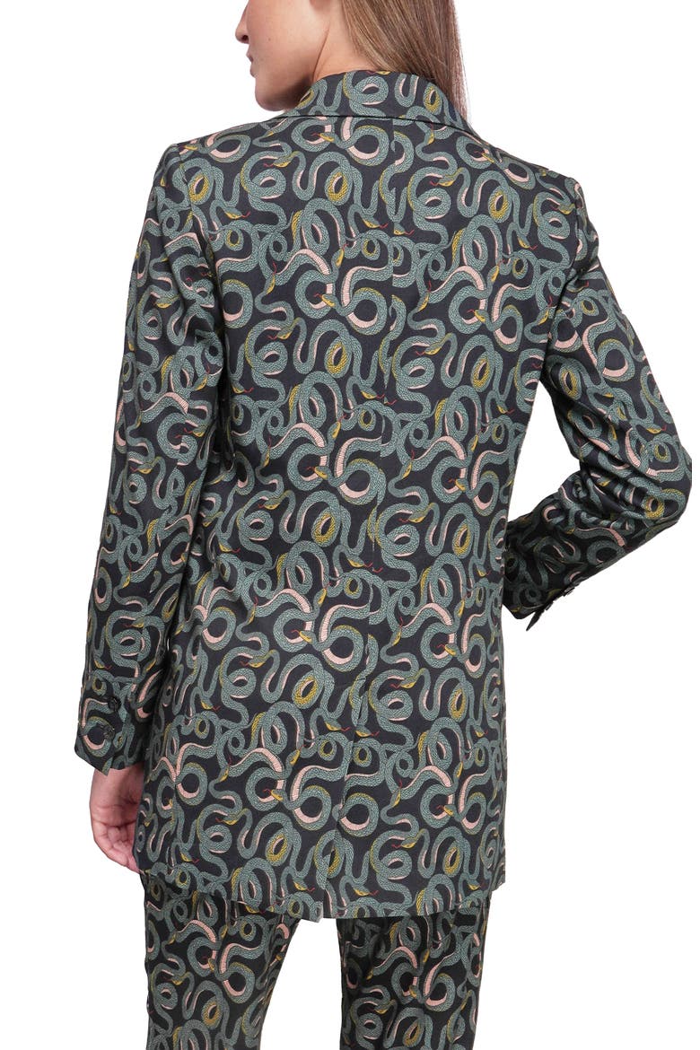 The Empower Double Breasted Blazer, Alternate, color, SERPENTINE BLACK