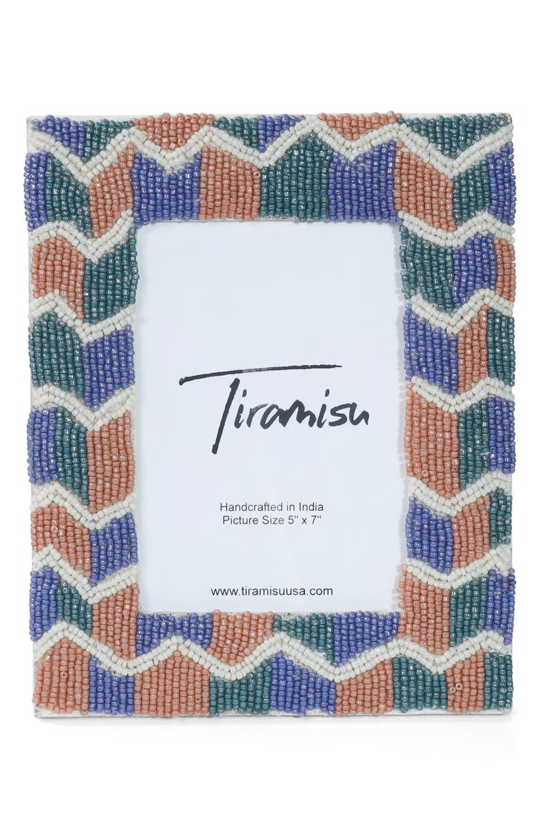 Tiramisu Kaleidocraft Beaded Picture Frame, Alternate, color, Blue Multi
