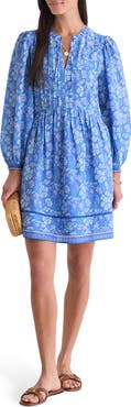 vineyard vines Nora Print Pintuck Long Sleeve Dress