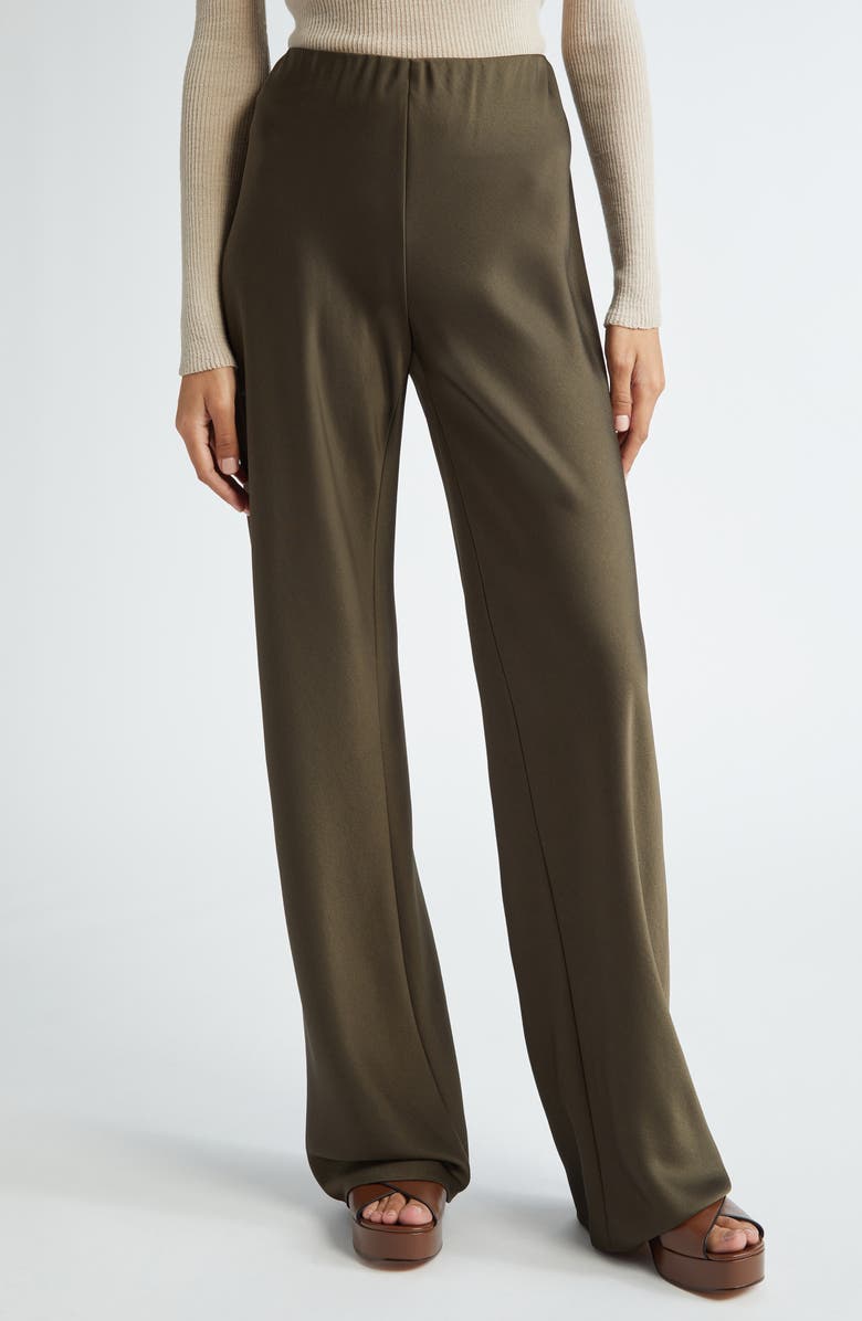 Fluid High Waist Straight Leg Pants