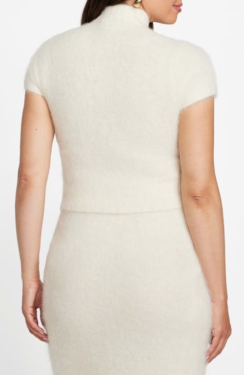 Marciano Agnes Alpaca Blend Short Sleeve Sweater In White