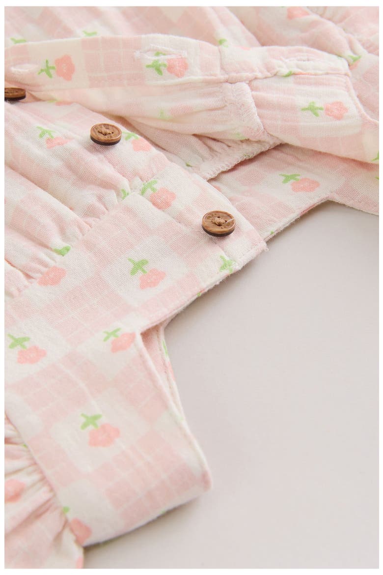 Floral Check Cotton Gauze Top & Shorts, Alternate, color, NEUTRAL