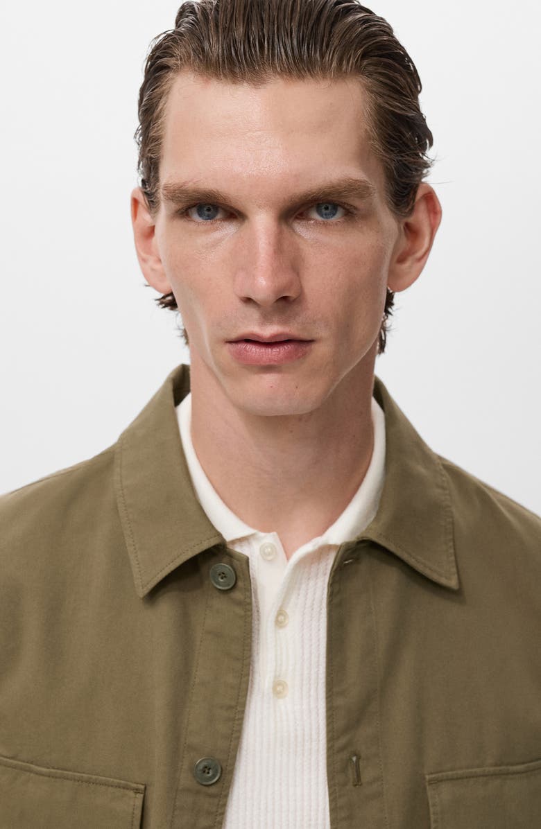 MANGO Regular Fit Lyocell & Cotton Jacket, Alternate, color, Khaki Green