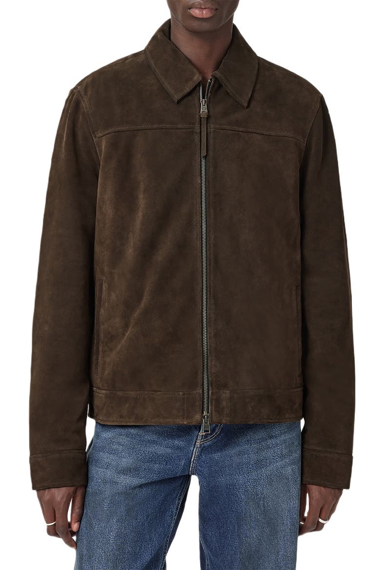 Rhone Suede Jacket, Main, color, COCOA BROWN