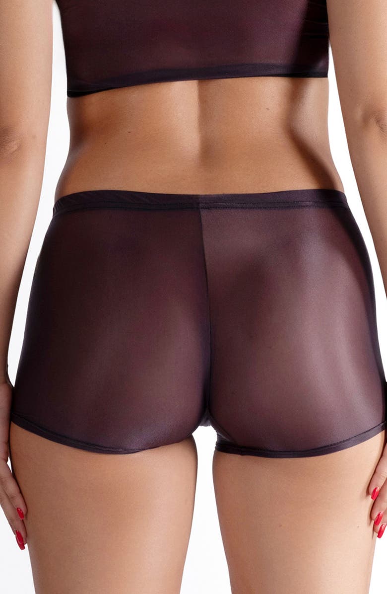 LECHERY<sup>®</sup> Lustrous Sheer Boyshort Tights, Alternate, color, Black