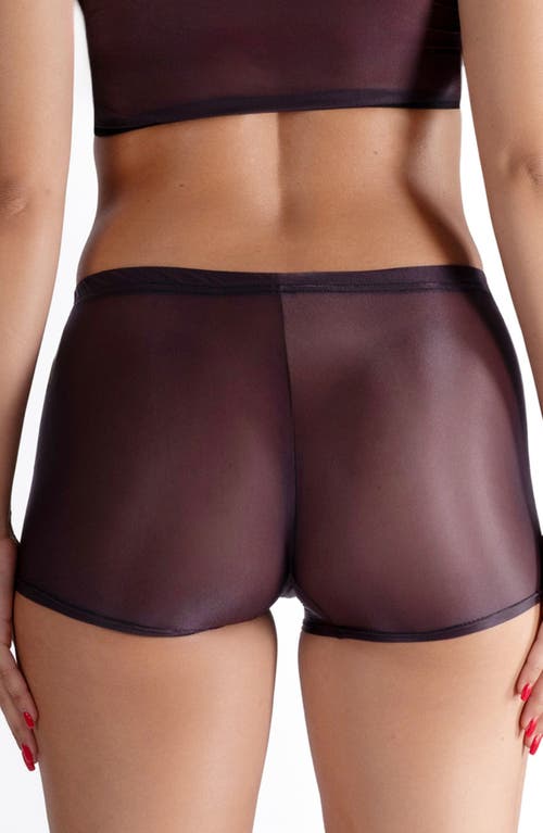 Lechery ® Lustrous Sheer Boyshort Tights In Purple