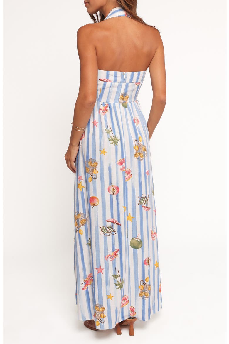 Kiera Print Halter Maxi Dress, Alternate, color, ESME