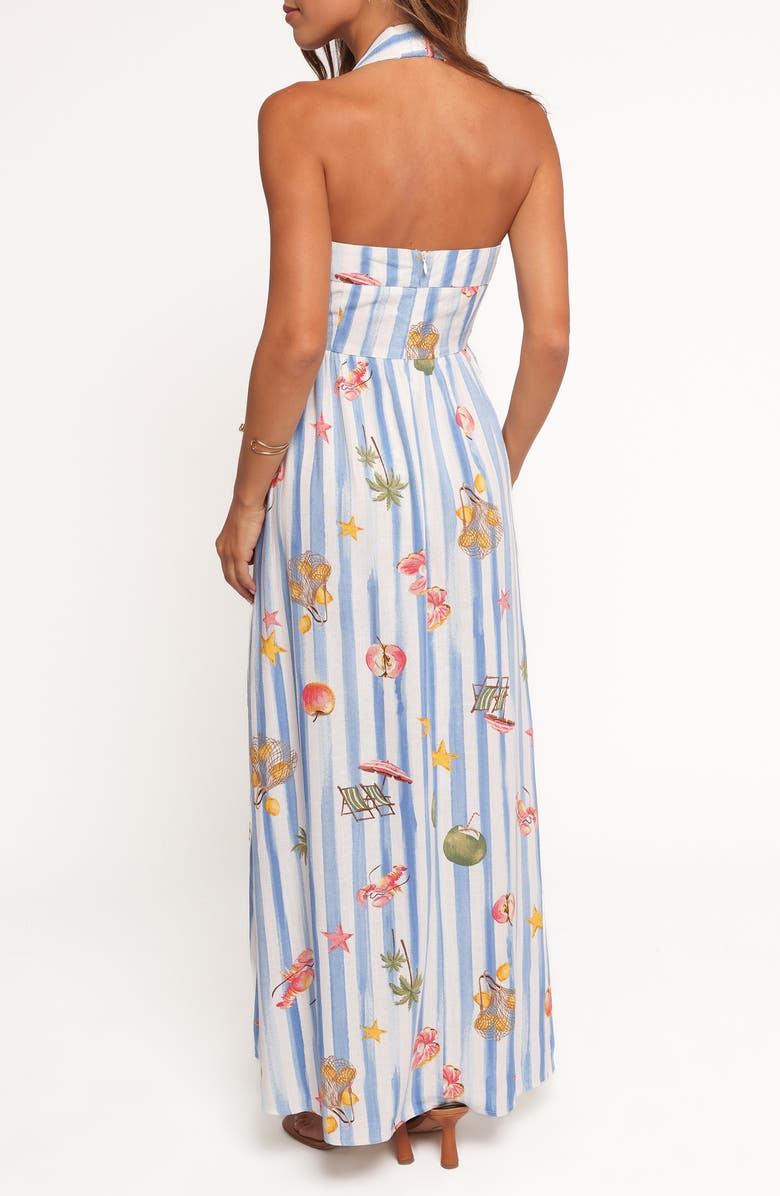 Petal & Pup Kiera Print Halter Maxi Dress, Alternate, color, Esme