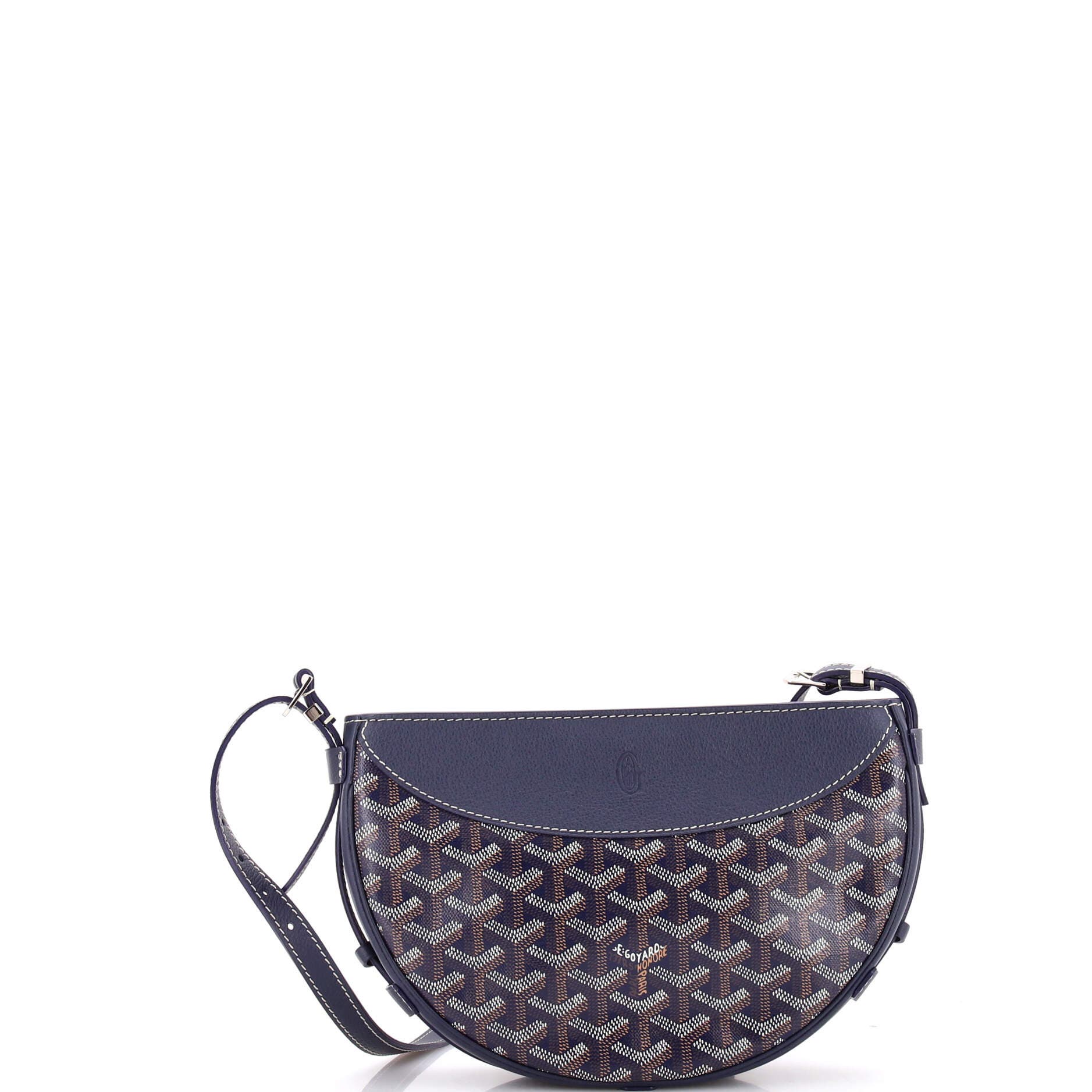 Pre-Owned Goyard Hirondelle Shoulder Bag Coated Canvas and Leather, Main, color, Blue