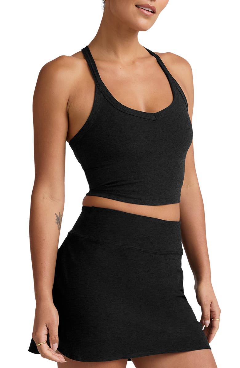 Beyond Yoga Space Dye On the Up Crop Tank, Alternate, color, Darkest Night