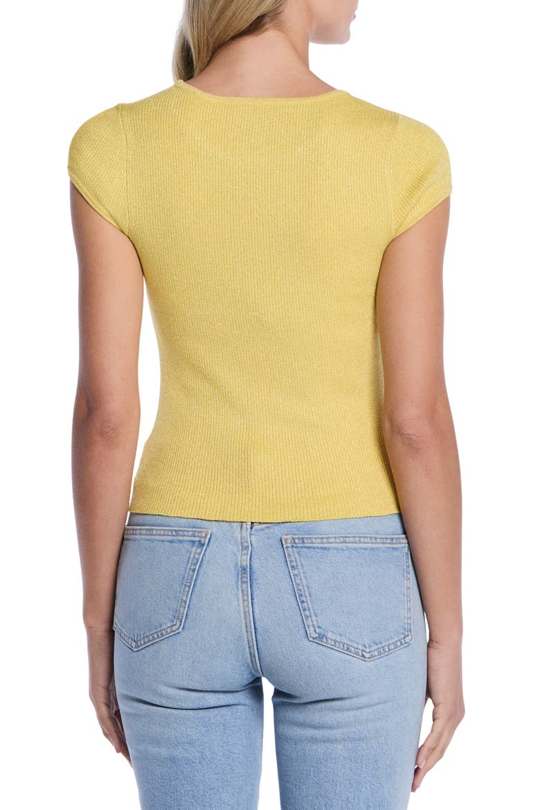 Metallic Cap Sleeve Sweater, Alternate, color, ASPEN GOLD