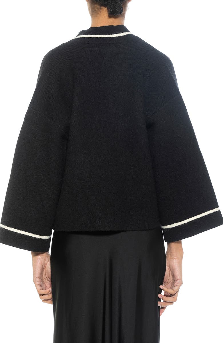 Alexia Admor Gabbi Cardigan, Alternate, color, Black/ White