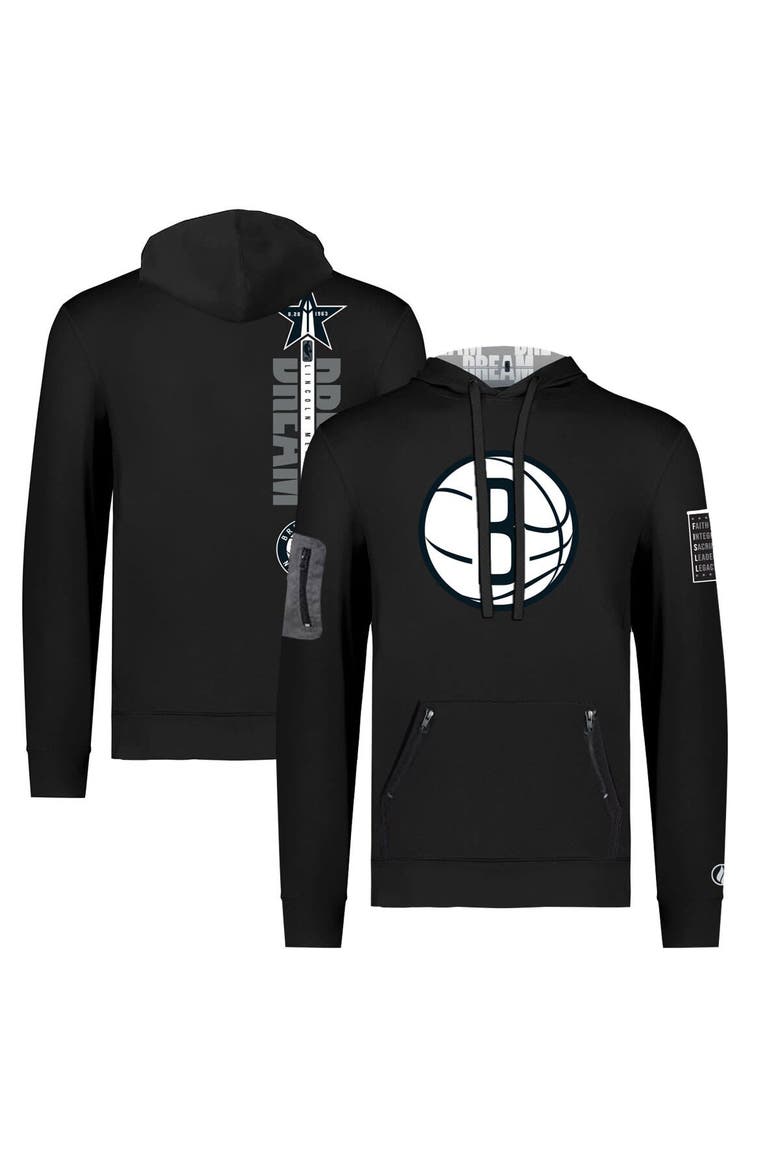 Unisex FISLL x Black History Collection  Black Brooklyn Nets Pullover Hoodie, Main, color, Black