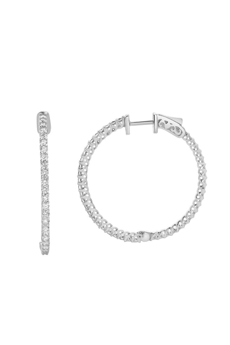 Sepharna 14K Gold Diamond Hoop Earrings - 1.2 Cts, Alternate, color, 14K White Gold