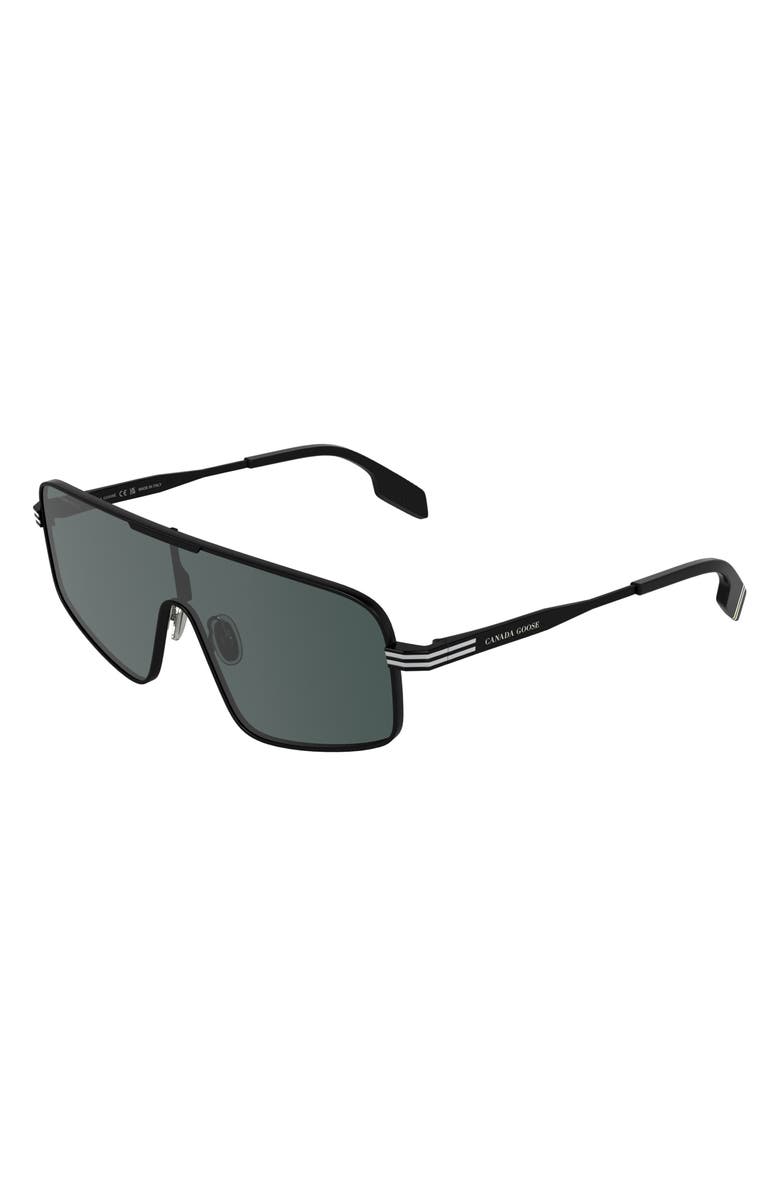 Canada Goose 58mm Gradient Modified Rectangular Shield Sunglasses, Alternate, color, Matte Black