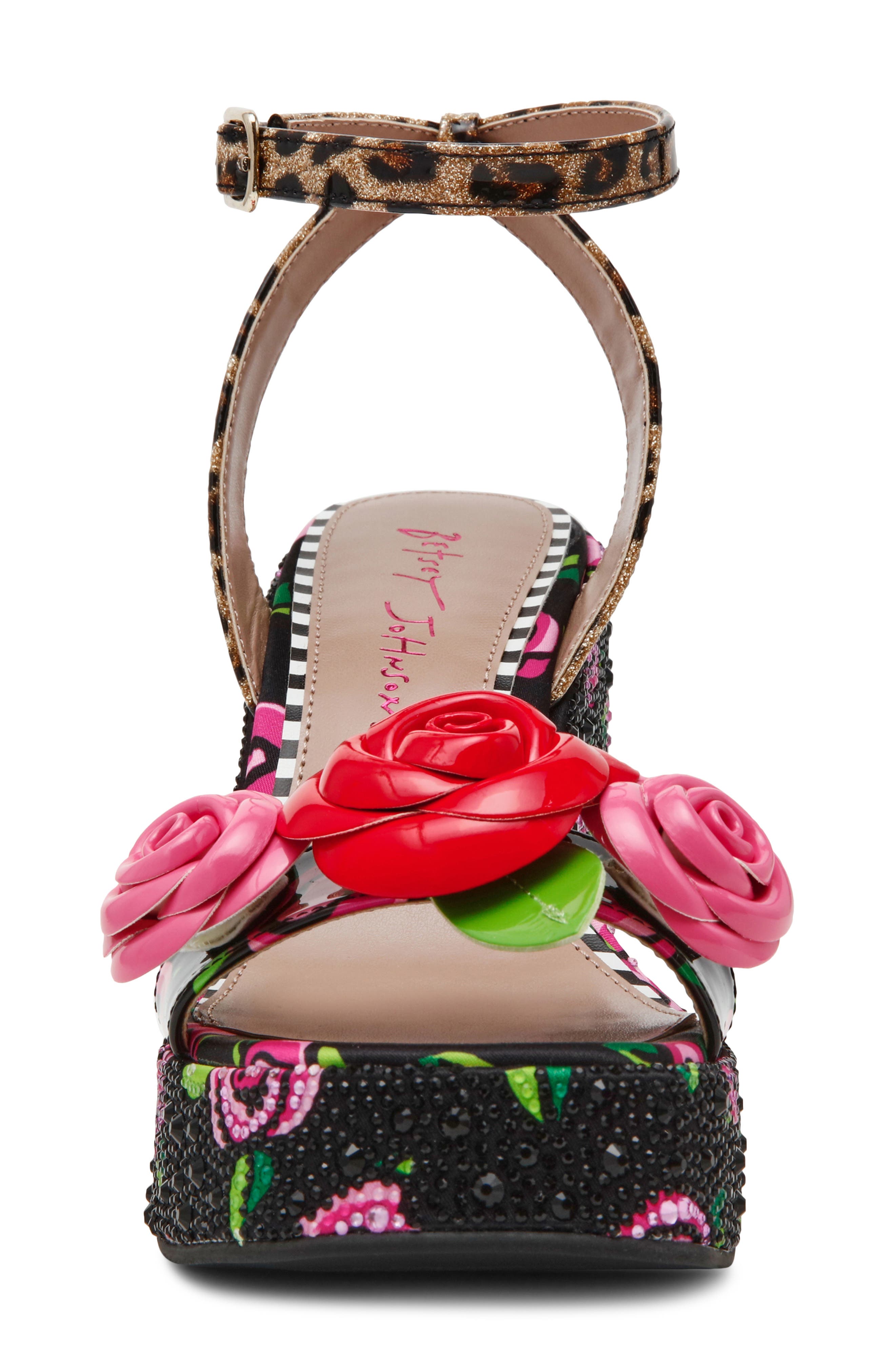 Betsey Johnson Lizzette Wedge Sandal, Alternate, color, 