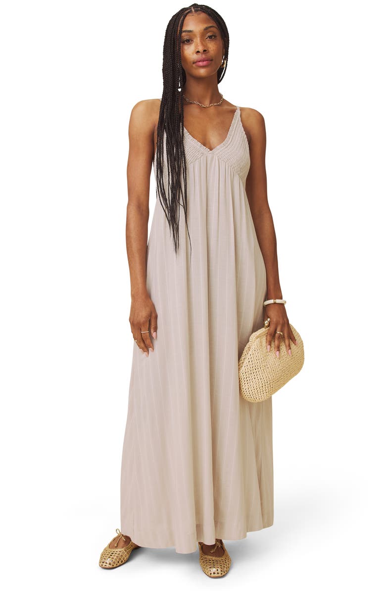 Splendid Bianca Maxi Dress, Alternate, color, Fawn / White