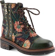 L'Artiste by Spring Step Cordea Floral Lace-Up Boot