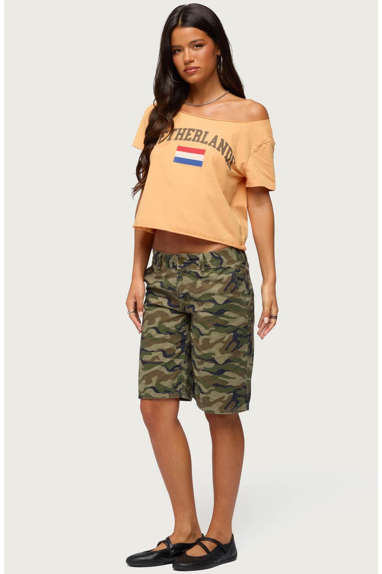 Netherlands Off the Shoulder T-Shirt, Alternate, color, ORANGE