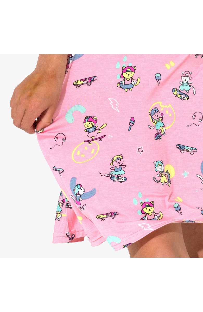 Bellabu Bear Kids' Skater Kitty Short Sleeve Dress, Alternate, color, Skater Kitty