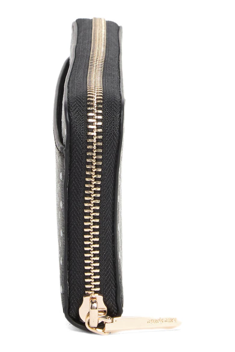 spencer metallic dot slim continental wallet, Alternate, color, BLACK MULTI.