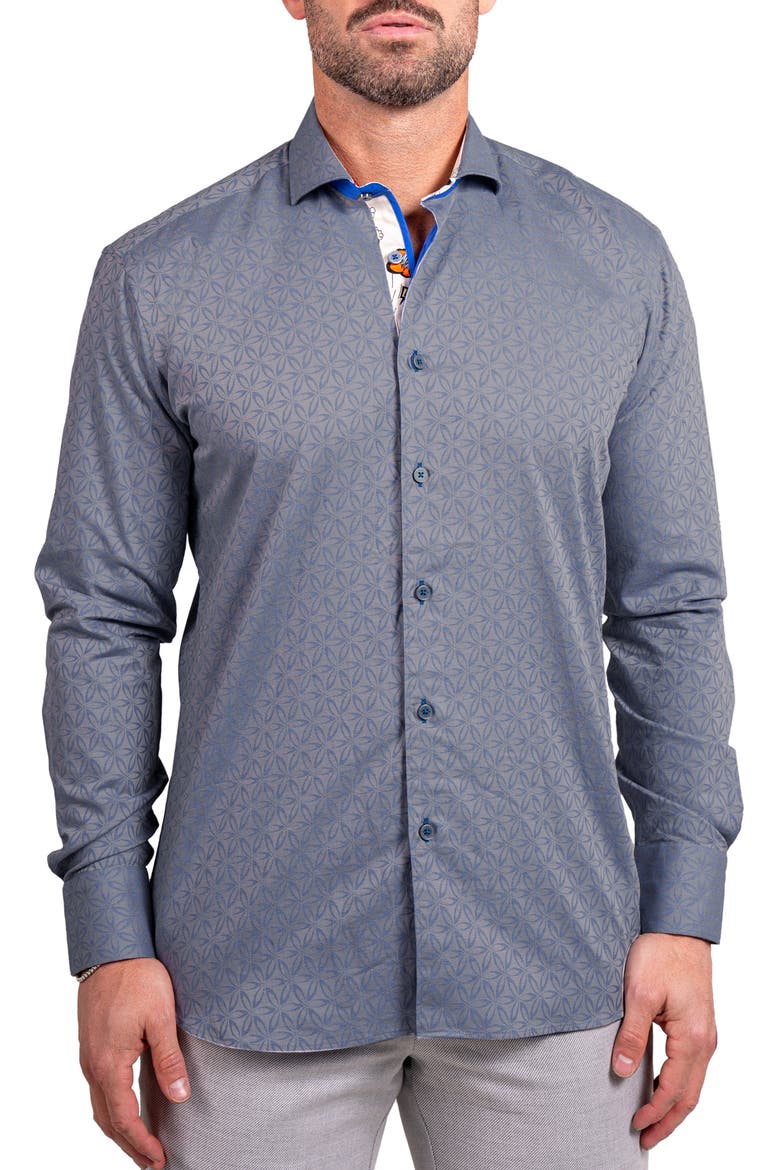 Einstein Ascension Contemporary Fit Button-Up Shirt, Main, color, GREY