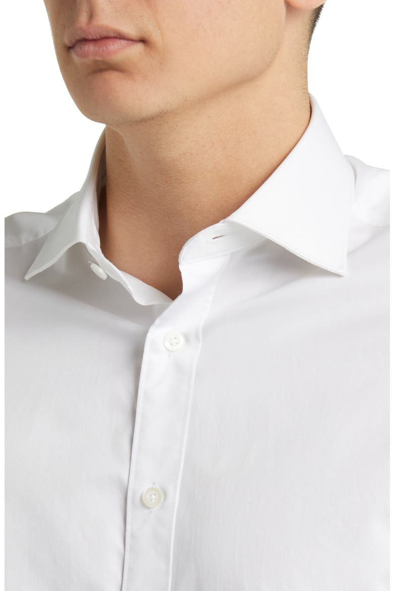 Luxury Twill Slim Fit Shirt Double Cuff, Alternate, color, WHITE