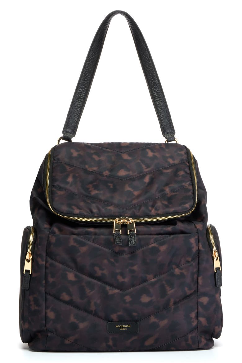 Alyssa Water Resistant Convertible Diaper Backpack, Alternate, color, LEOPARD