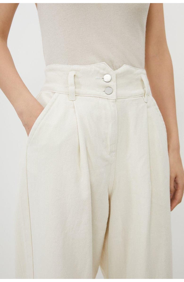 Karen Millen High Waisted Denim Wide Leg Jeans, Alternate, color, Cream
