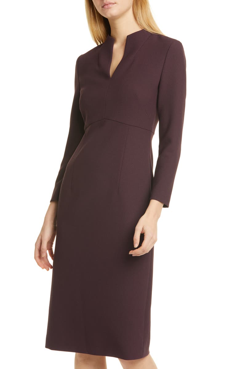 BOSS Debara Power Crepe Long Sleeve Dress, Alternate, color, 