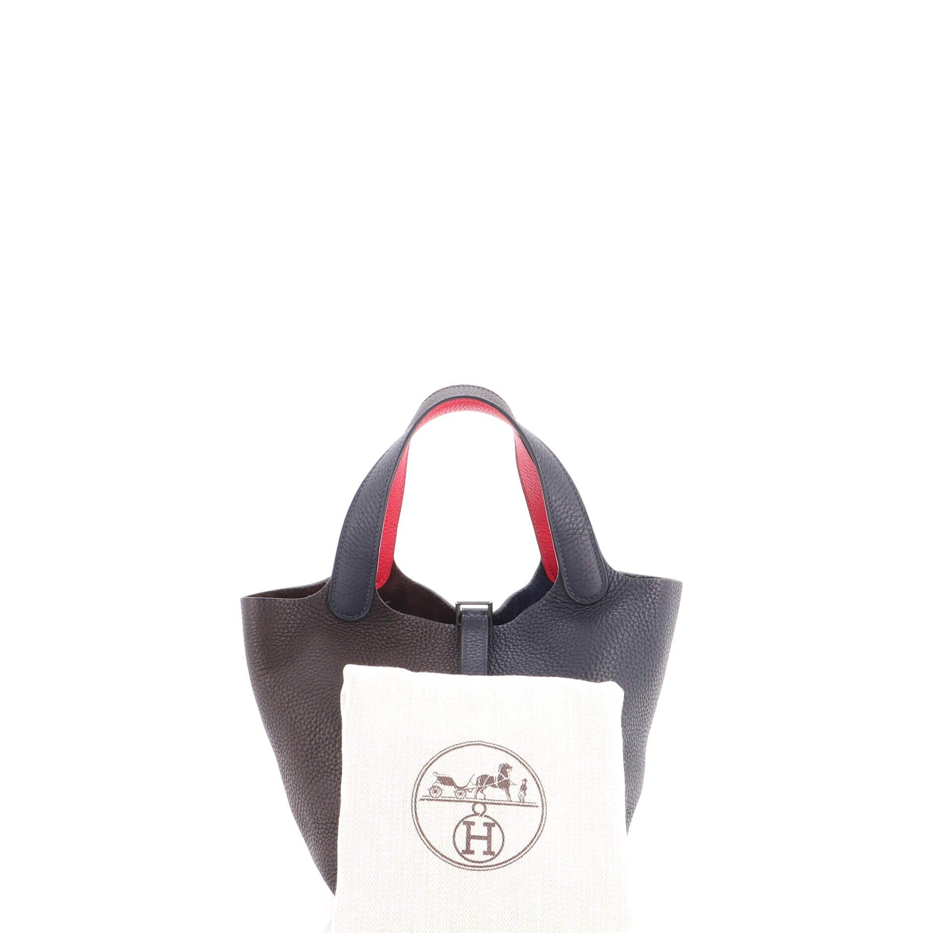 Picotin Lock Bag Tricolor Clemence PM, Alternate, color, Blue