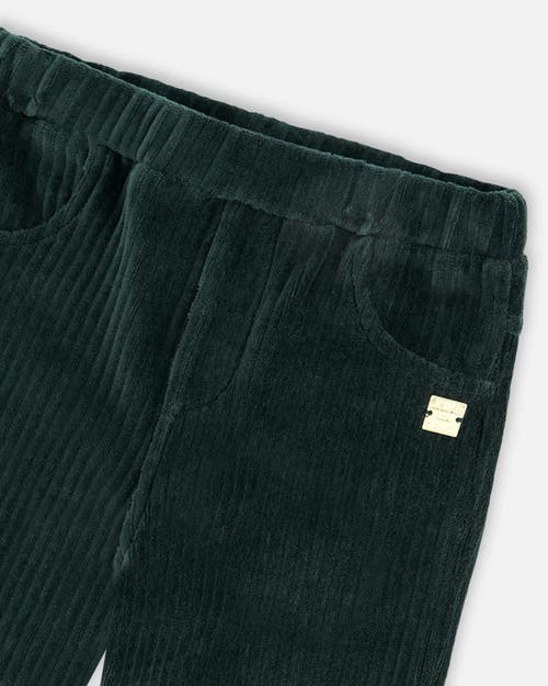 Deux Par Deux Stretch Velour Rib Treggings In Black
