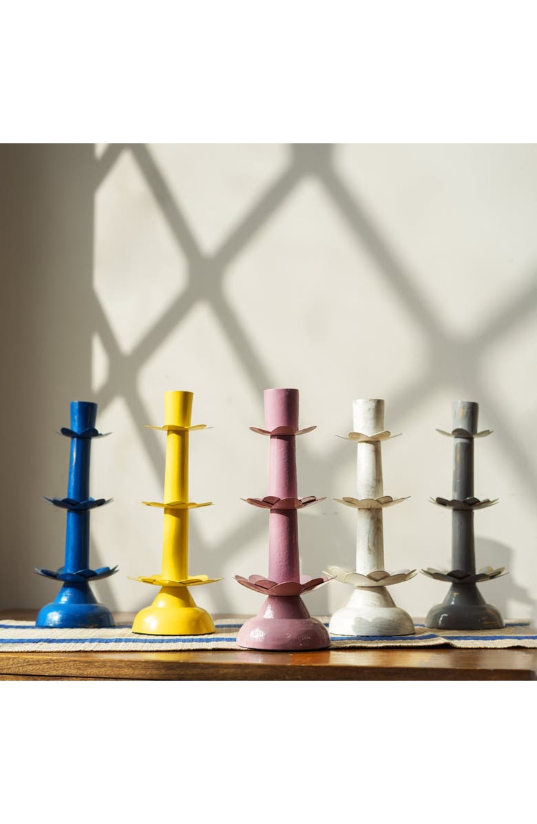 Mela Artisans Sunny Tapered Candleholders, Alternate, color, Sunny