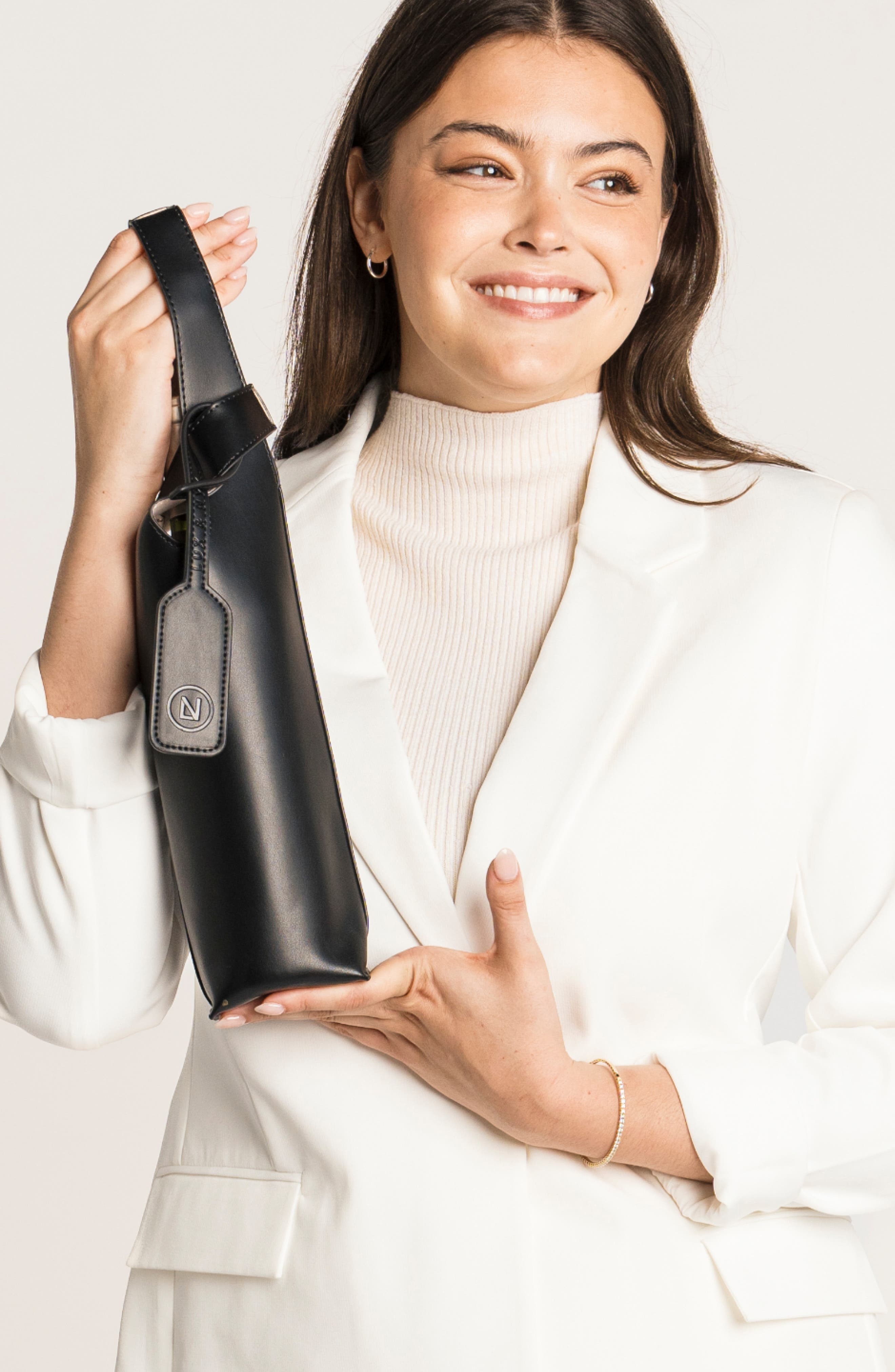 1.5-Liter Wine Tote Bottle Bag, Alternate, color, Black
