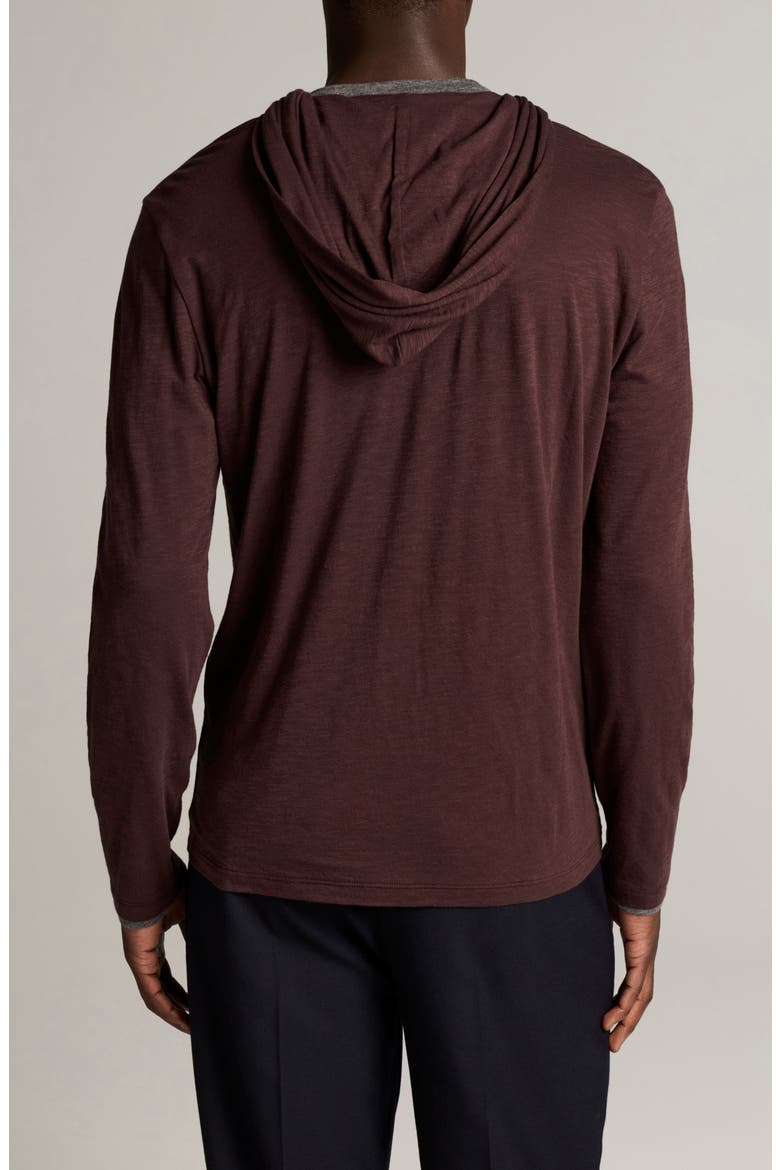 Double Layer Pima Cotton Hoodie, Alternate, color, CHOCOLATE PLUM/ MED HEATHER