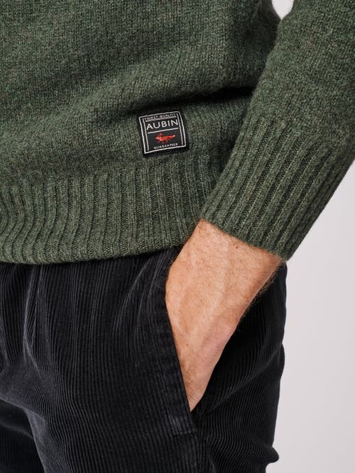 Aubin Prestwick Shetland Crew Neck Sweater In Green